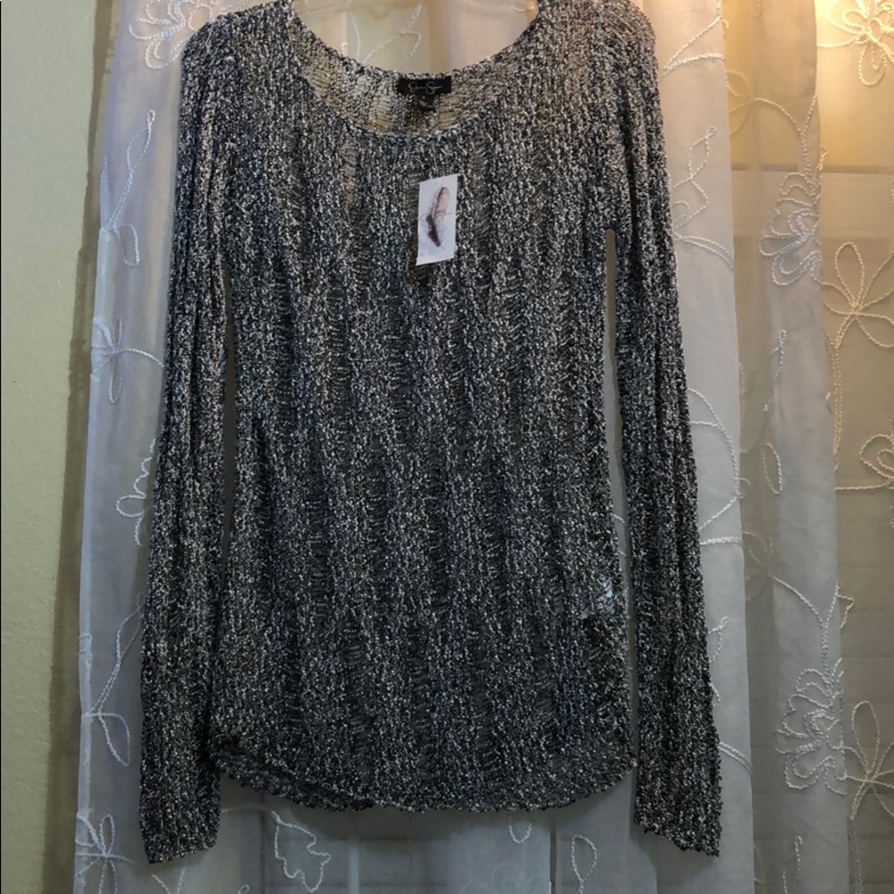 Jessica Simpson sheer long sleeved top